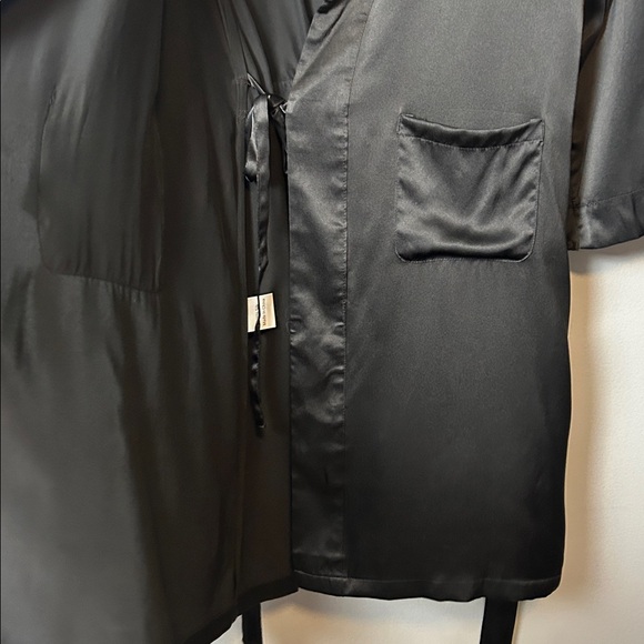 Women’s 100% Pure SILK Black Robe - Picture 10 of 12